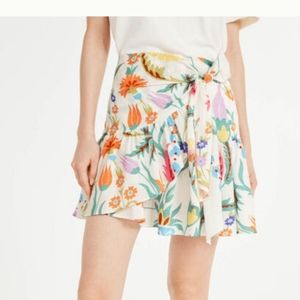 Claudie Pierlot• Sweety floral-print cotton mini skirt in divers. Sz 4